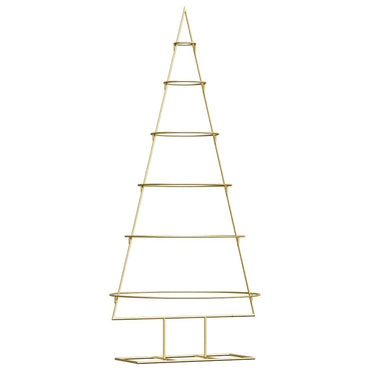 vidaXL Metall Weihnachtsbaum Gold 148 cm Pulverbeschichteter Stahl