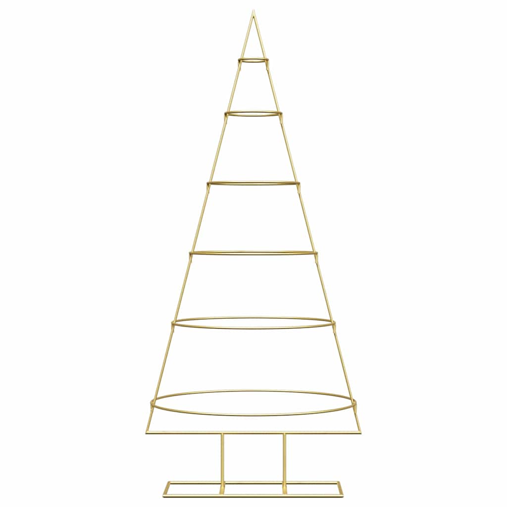 vidaXL Metall Weihnachtsbaum Gold 148 cm Pulverbeschichteter Stahl