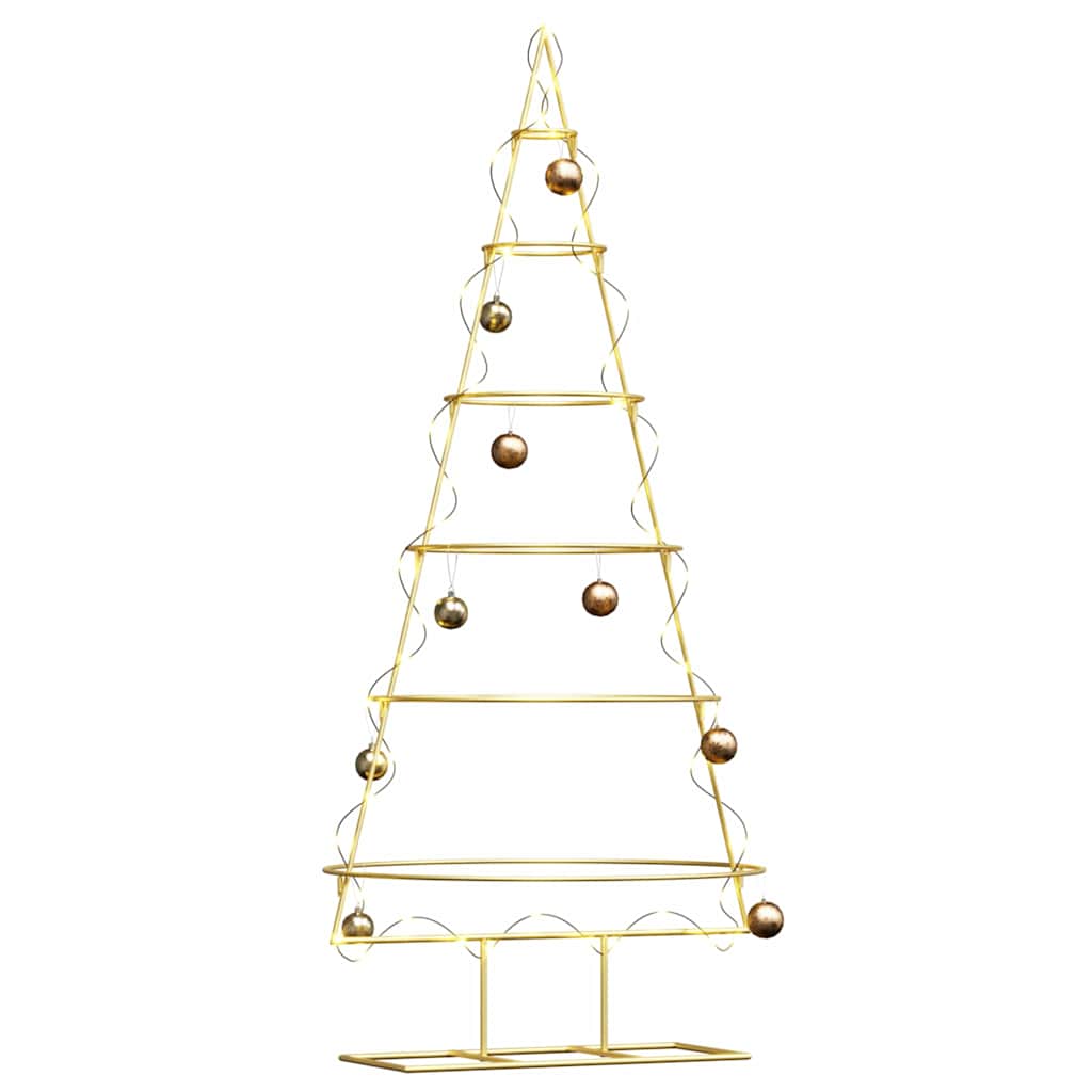 vidaXL Metall Weihnachtsbaum Gold 148 cm Pulverbeschichteter Stahl