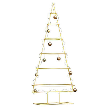 vidaXL Metall Weihnachtsbaum Gold 148 cm Pulverbeschichteter Stahl