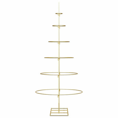 vidaXL Metall Weihnachtsbaum Gold 148 cm Pulverbeschichteter Stahl