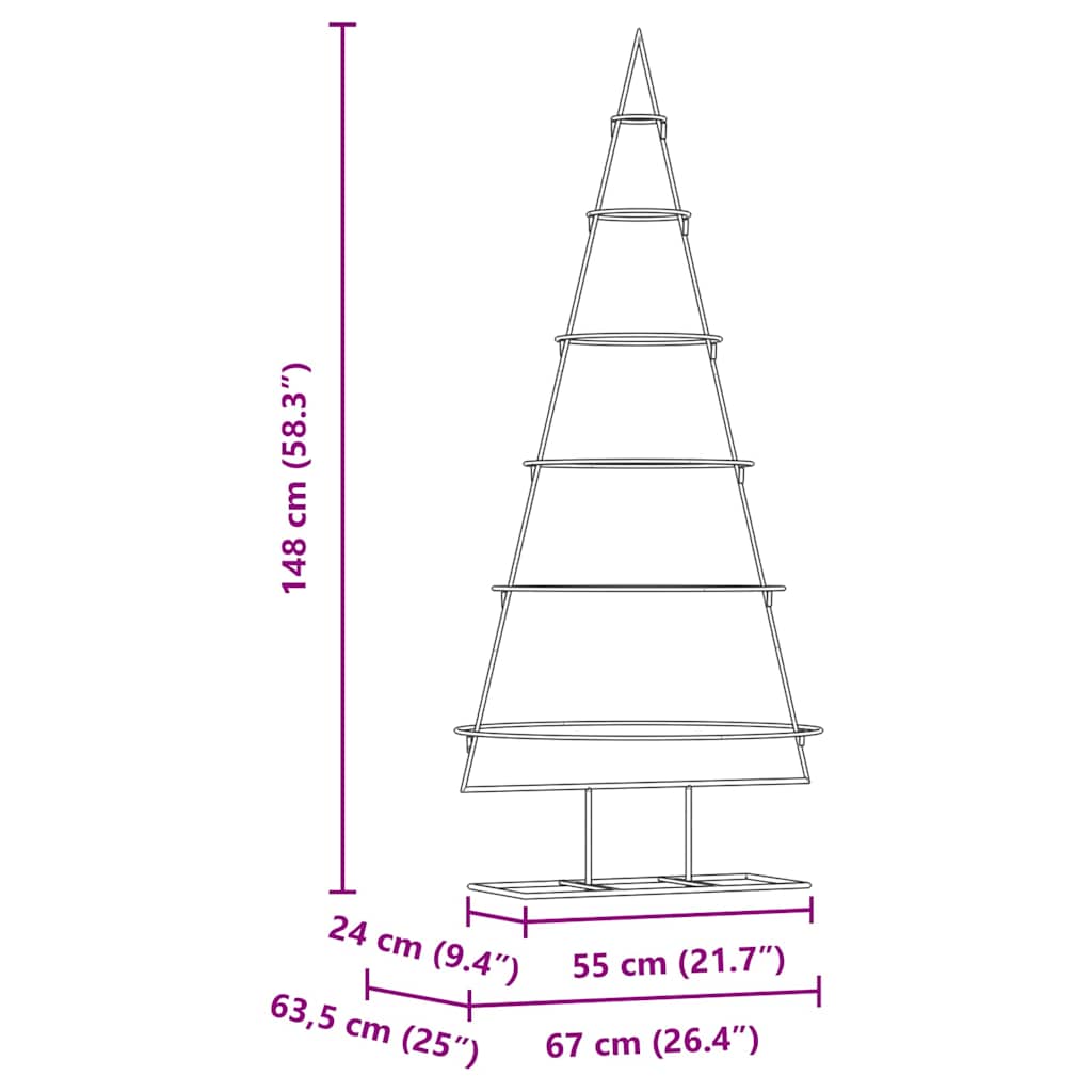 vidaXL Metall Weihnachtsbaum Gold 148 cm Pulverbeschichteter Stahl