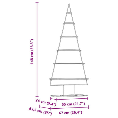 vidaXL Metall Weihnachtsbaum Gold 148 cm Pulverbeschichteter Stahl