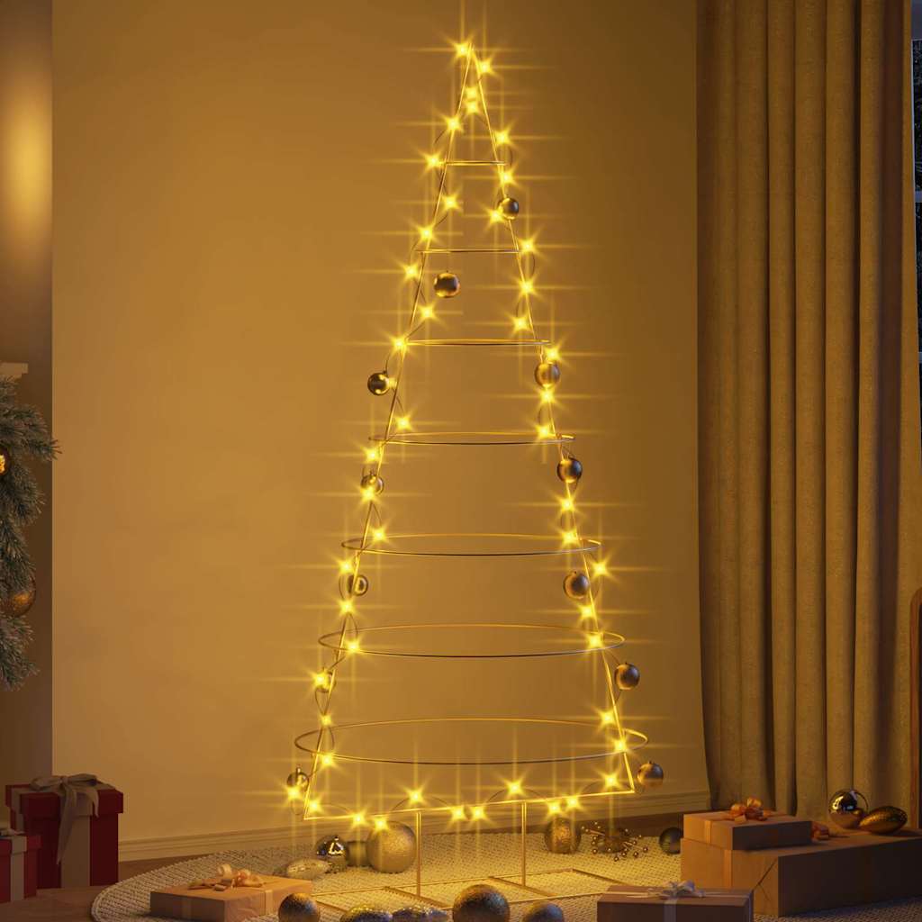vidaXL Metall Weihnachtsbaum Gold 209 cm Pulverbeschichteter Stahl