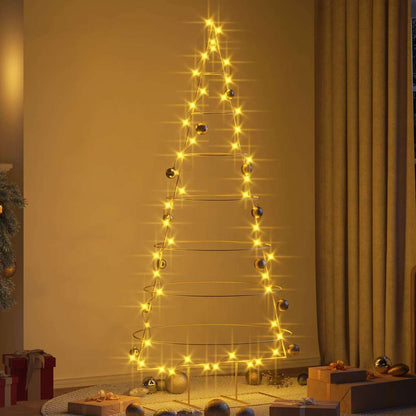 vidaXL Metall Weihnachtsbaum Gold 209 cm Pulverbeschichteter Stahl