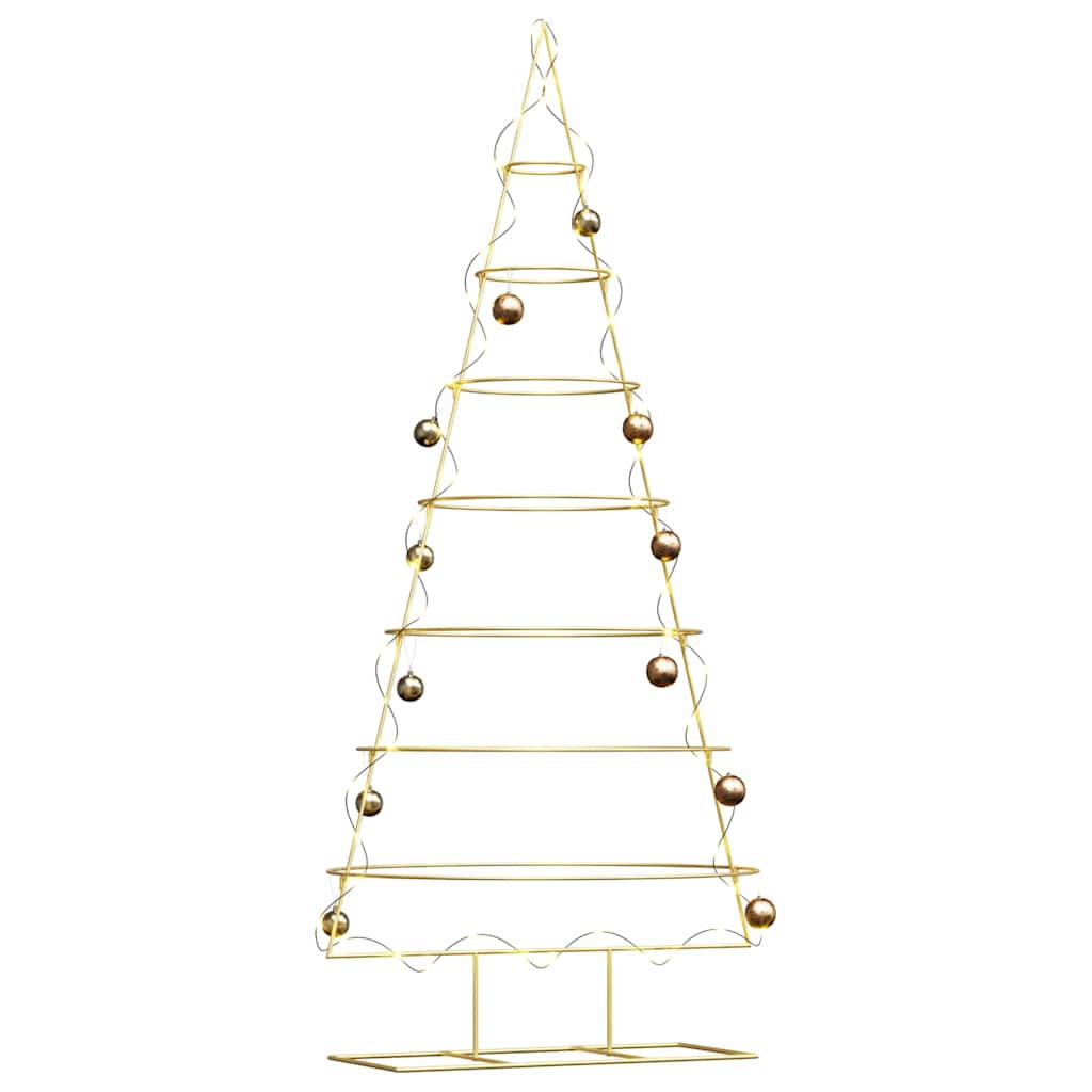 vidaXL Metall Weihnachtsbaum Gold 209 cm Pulverbeschichteter Stahl