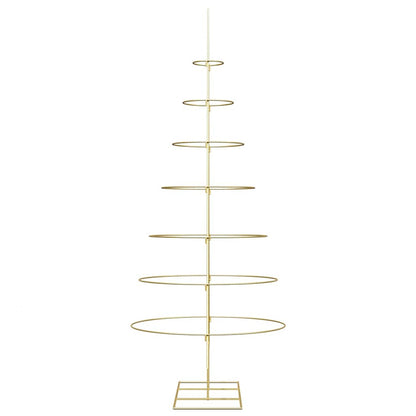 vidaXL Metall Weihnachtsbaum Gold 209 cm Pulverbeschichteter Stahl