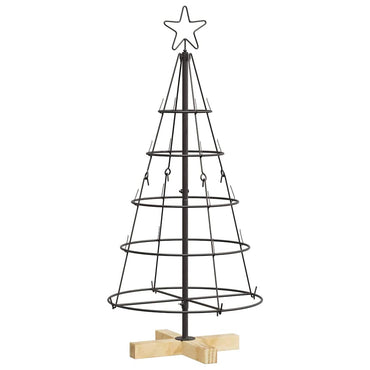 vidaXL Weihnachtsdeko mit Ständer Schwarz 90 cm Stahl