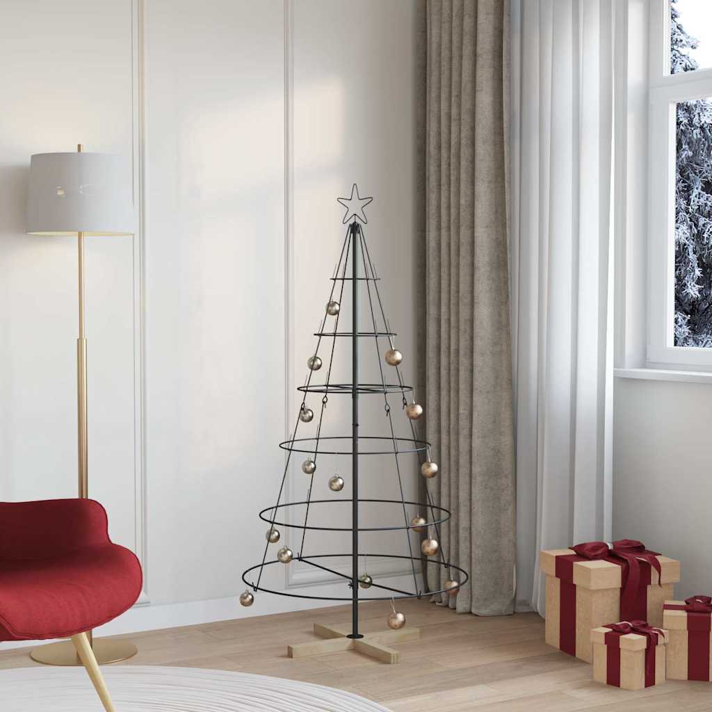 vidaXL Weihnachtsdeko mit Ständer Schwarz 154 cm Stahl