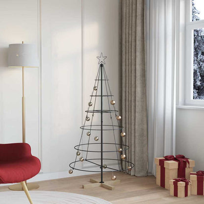 vidaXL Weihnachtsdeko mit Ständer Schwarz 154 cm Stahl