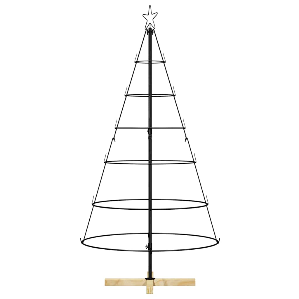 vidaXL Weihnachtsdeko mit Ständer Schwarz 154 cm Stahl