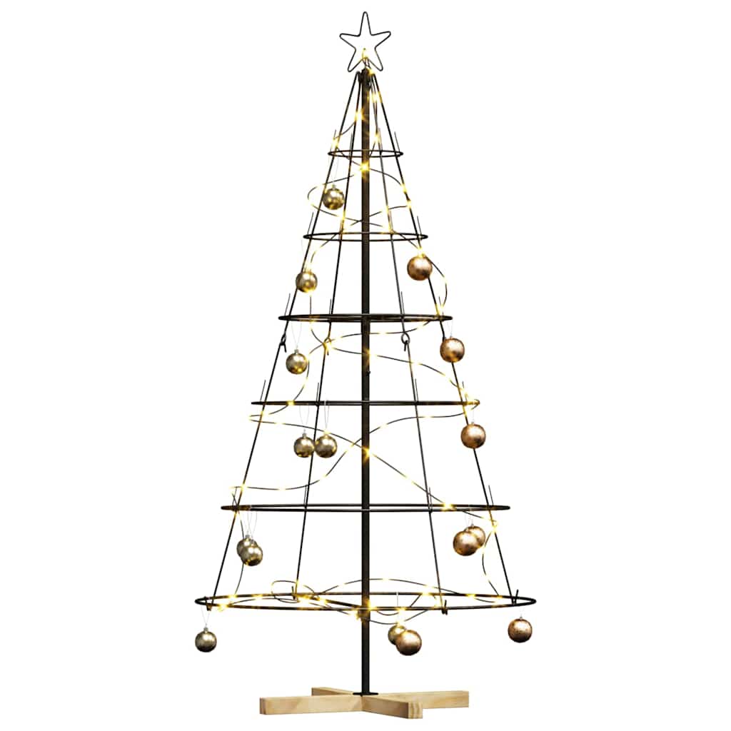 vidaXL Weihnachtsdeko mit Ständer Schwarz 154 cm Stahl