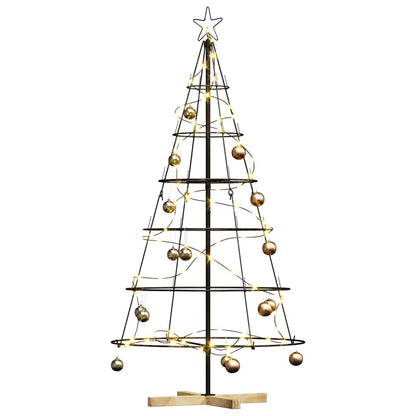 vidaXL Weihnachtsdeko mit Ständer Schwarz 154 cm Stahl