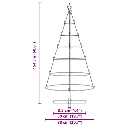 vidaXL Weihnachtsdeko mit Ständer Schwarz 154 cm Stahl