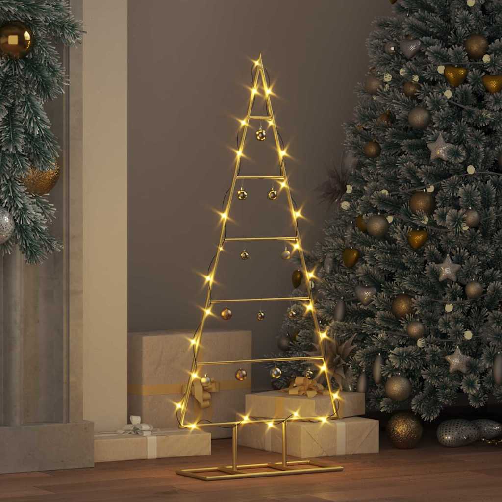 vidaXL Metall Weihnachtsbaum Gold 90 cm Pulverbeschichteter Stahl