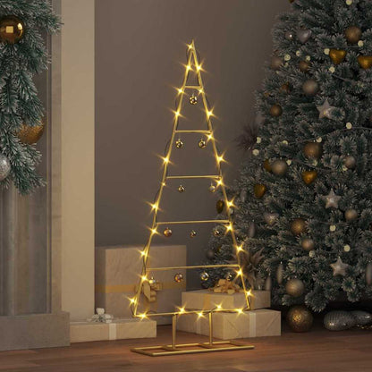vidaXL Metall Weihnachtsbaum Gold 90 cm Pulverbeschichteter Stahl