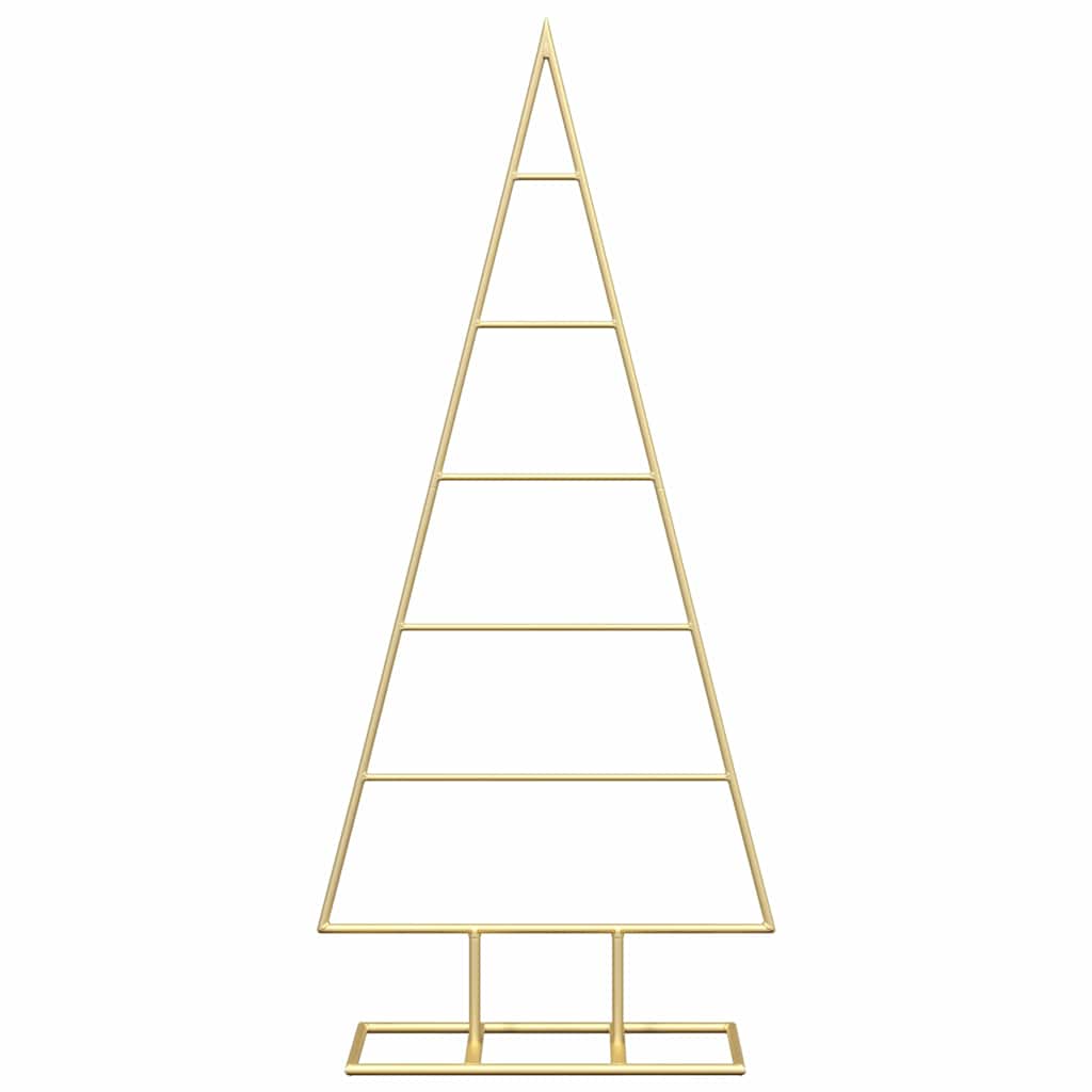 vidaXL Metall Weihnachtsbaum Gold 90 cm Pulverbeschichteter Stahl