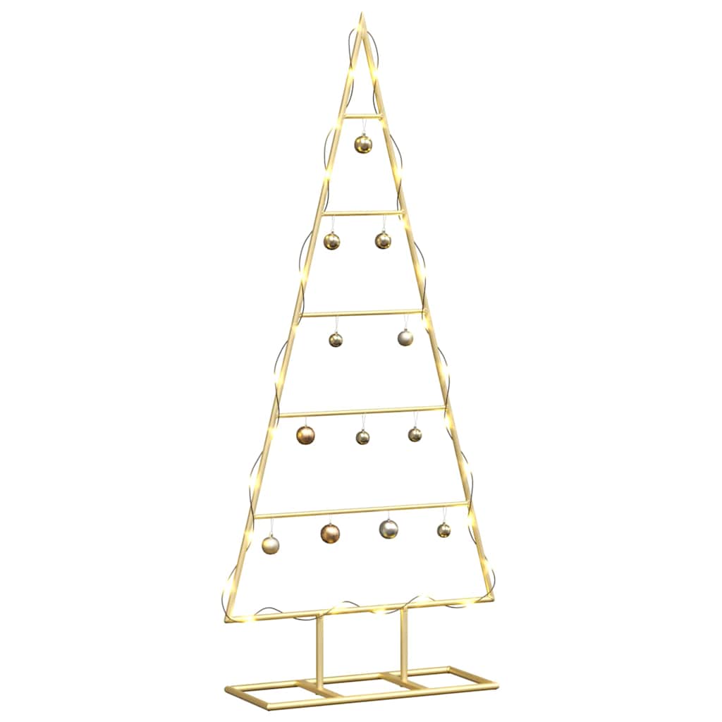 vidaXL Metall Weihnachtsbaum Gold 90 cm Pulverbeschichteter Stahl