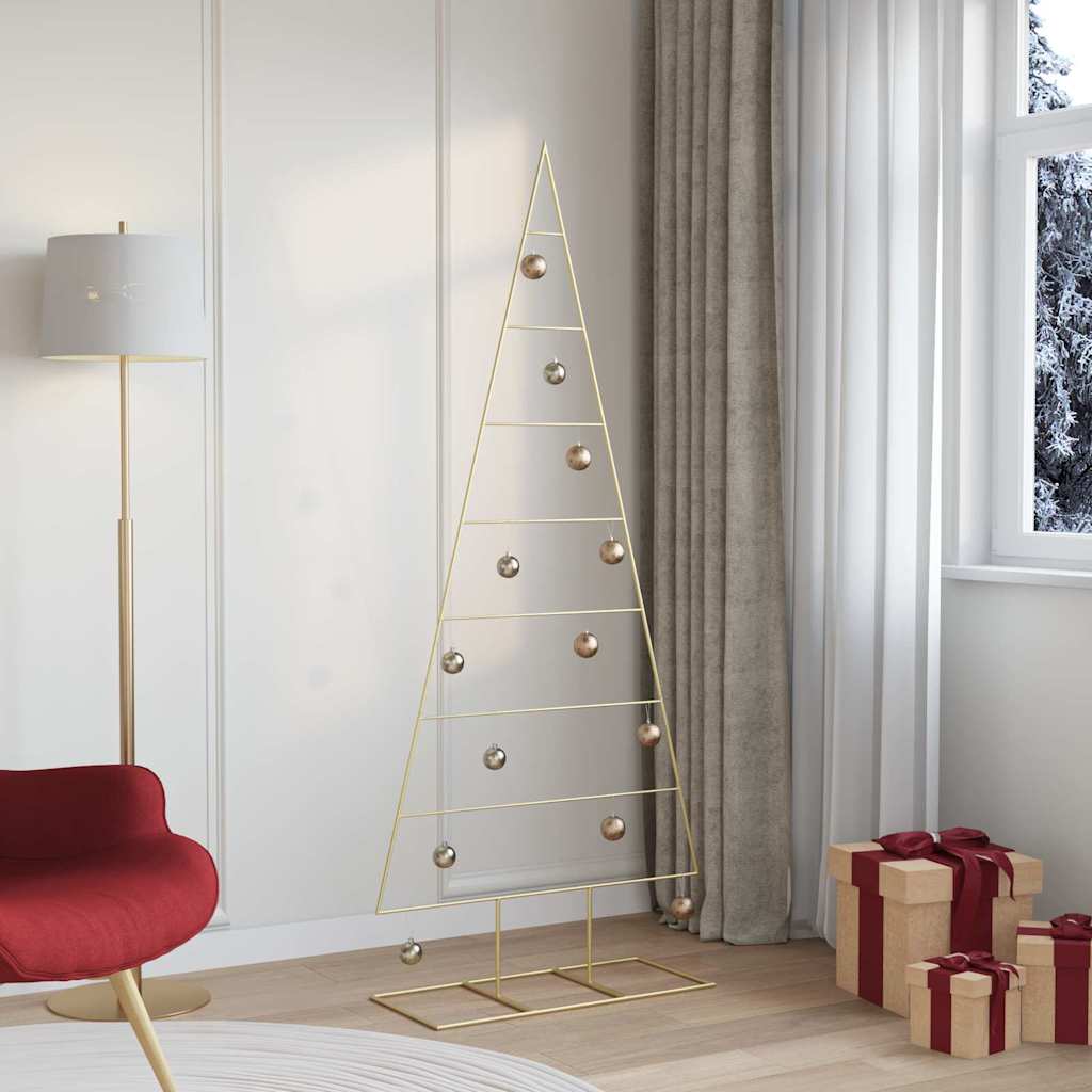 vidaXL Metall Weihnachtsbaum Gold 181 cm Pulverbeschichteter Stahl
