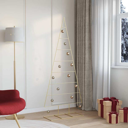 vidaXL Metall Weihnachtsbaum Gold 181 cm Pulverbeschichteter Stahl