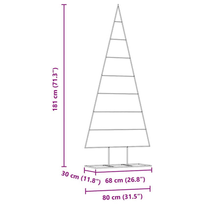 vidaXL Metall Weihnachtsbaum Gold 181 cm Pulverbeschichteter Stahl
