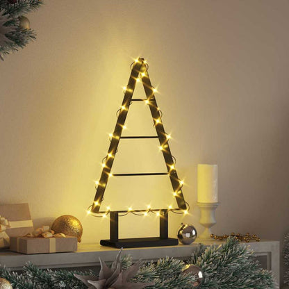 vidaXL Metall Weihnachtsbaum mit Ständer Schwarz 60 cm Stahl