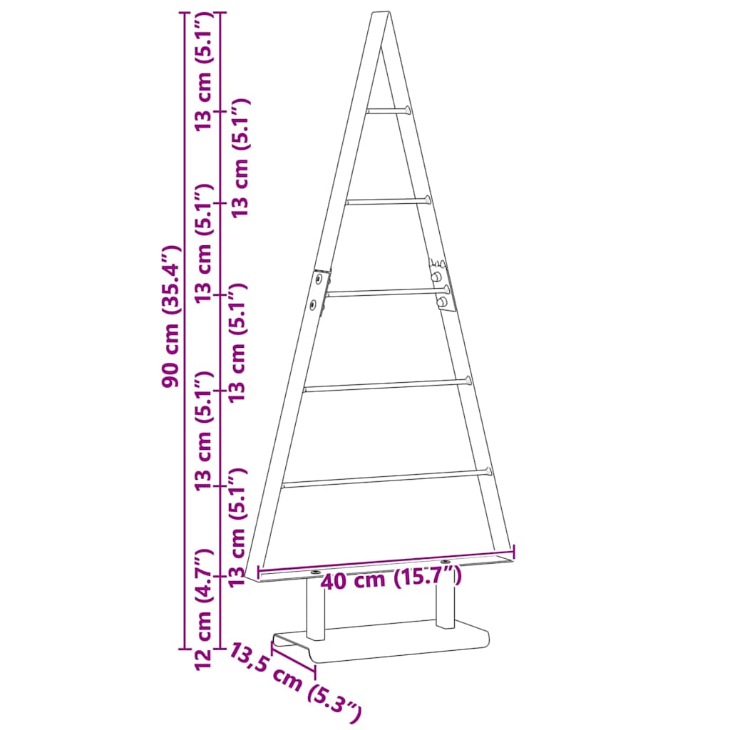 Metall Weihnachtsbaum mit Ständer Schwarz 90 cm Stahl