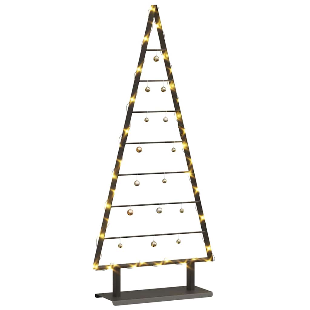 vidaXL Metall Weihnachtsbaum mit Ständer Schwarz 125,5 cm Stahl