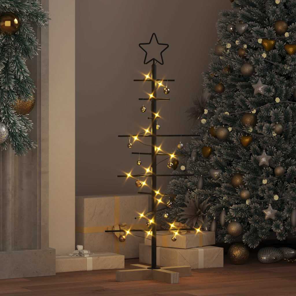 vidaXL Metall Weihnachtsbaum Schwarz 89 cm Pulverbeschichteter Stahl