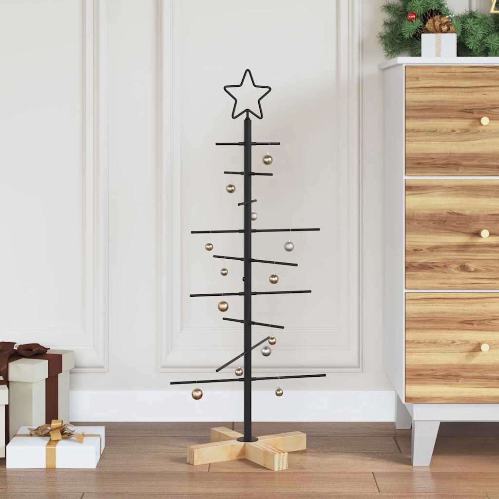 vidaXL Metall Weihnachtsbaum Schwarz 89 cm Pulverbeschichteter Stahl