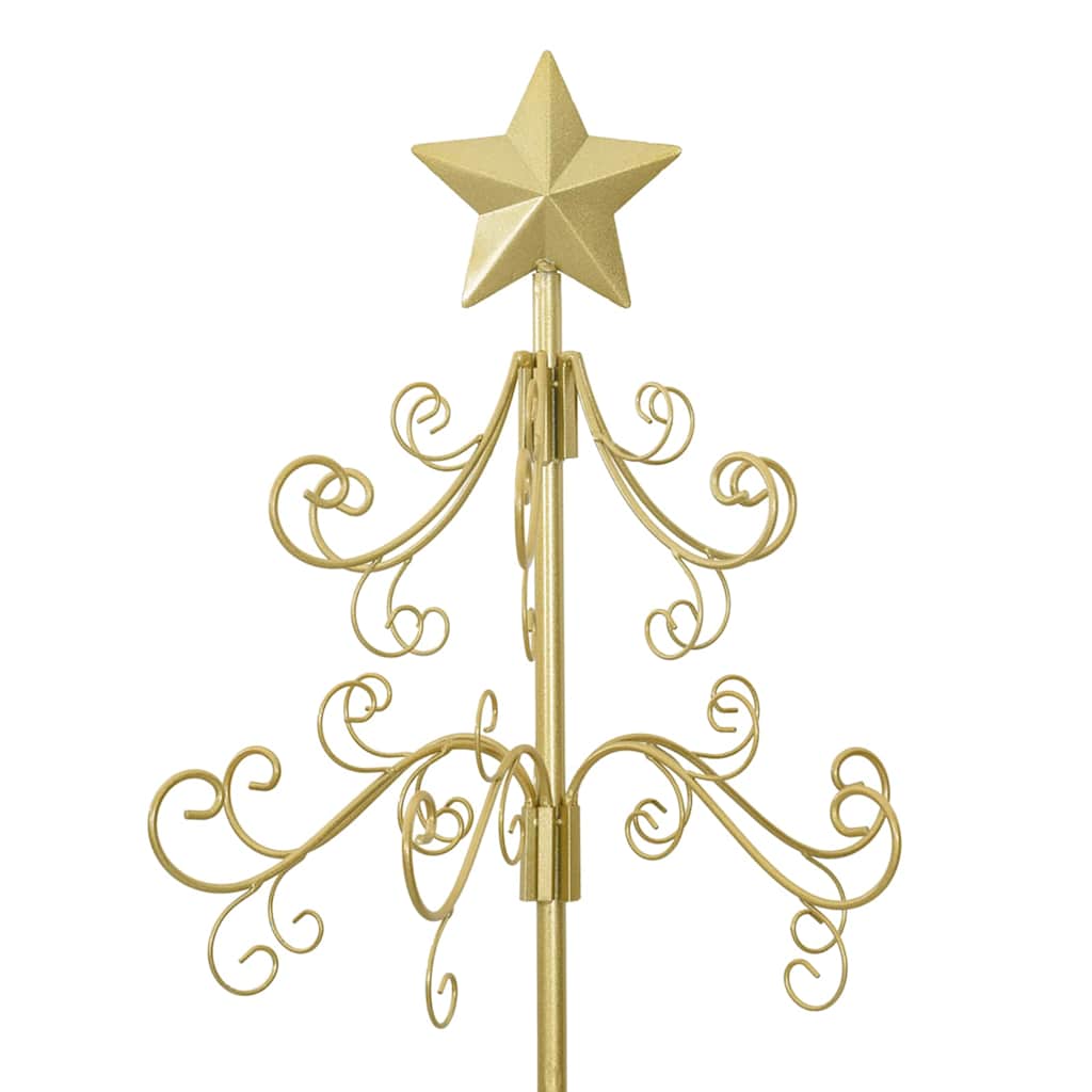 vidaXL Metall Weihnachtsbaum Gold 150 cm Pulverbeschichteter Stahl