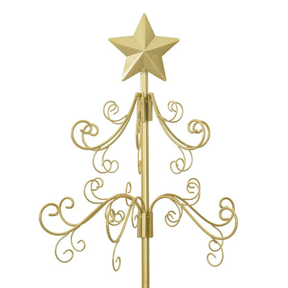 vidaXL Metall Weihnachtsbaum Gold 150 cm Pulverbeschichteter Stahl