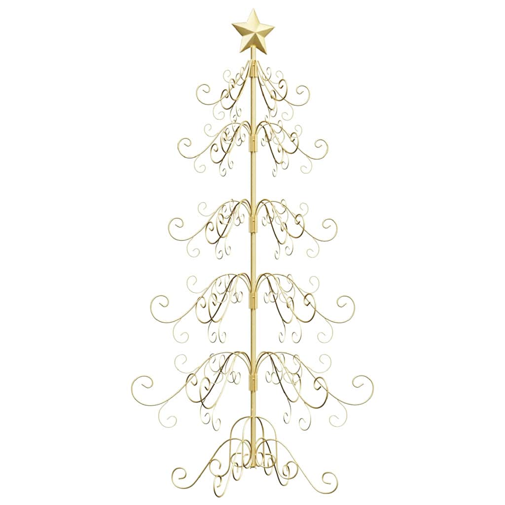 vidaXL Metall Weihnachtsbaum Gold 150 cm Pulverbeschichteter Stahl