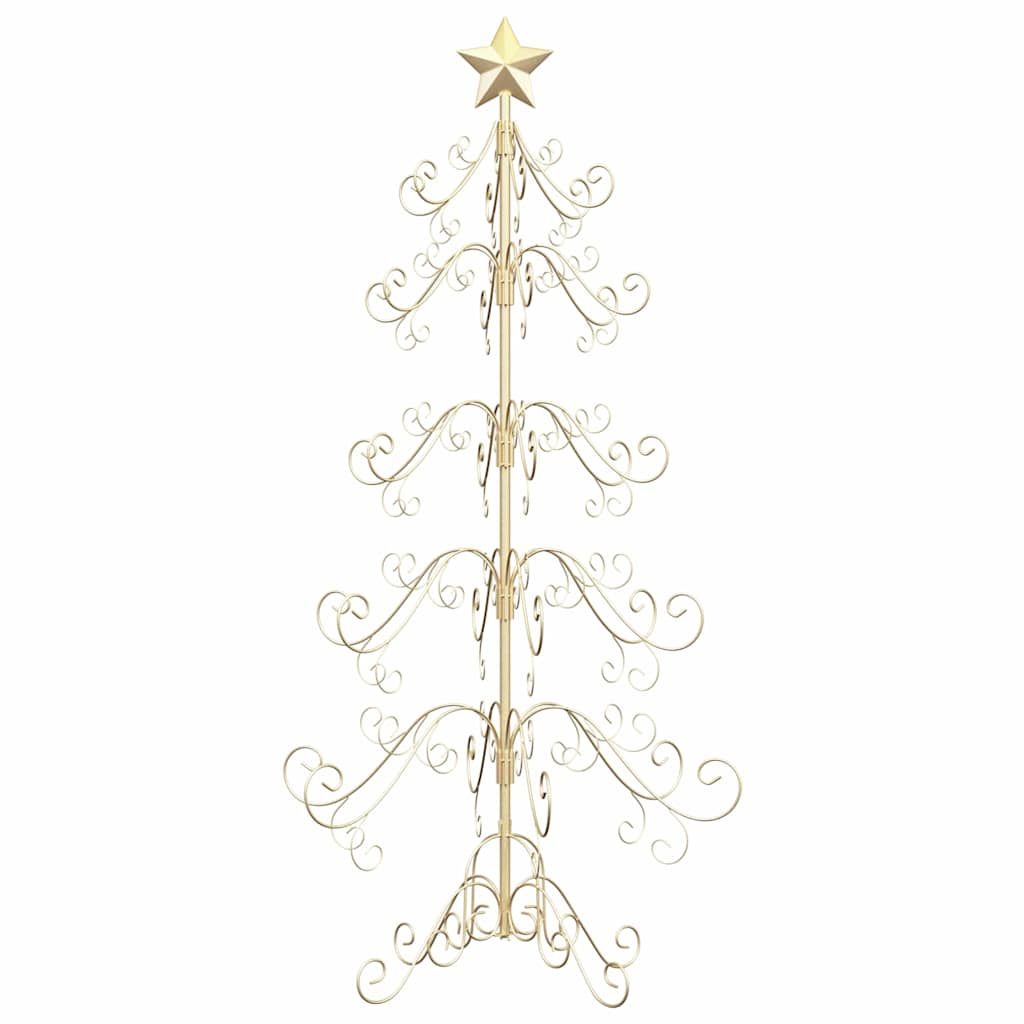 vidaXL Metall Weihnachtsbaum Gold 150 cm Pulverbeschichteter Stahl