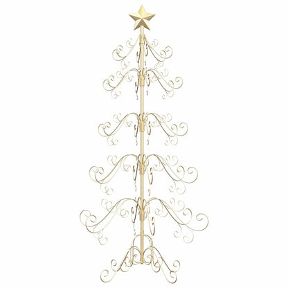 vidaXL Metall Weihnachtsbaum Gold 150 cm Pulverbeschichteter Stahl