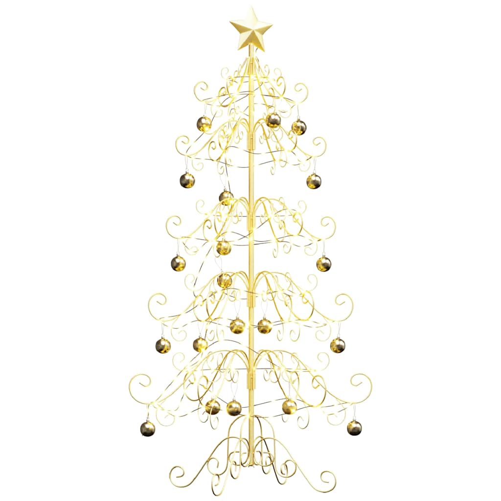 vidaXL Metall Weihnachtsbaum Gold 150 cm Pulverbeschichteter Stahl