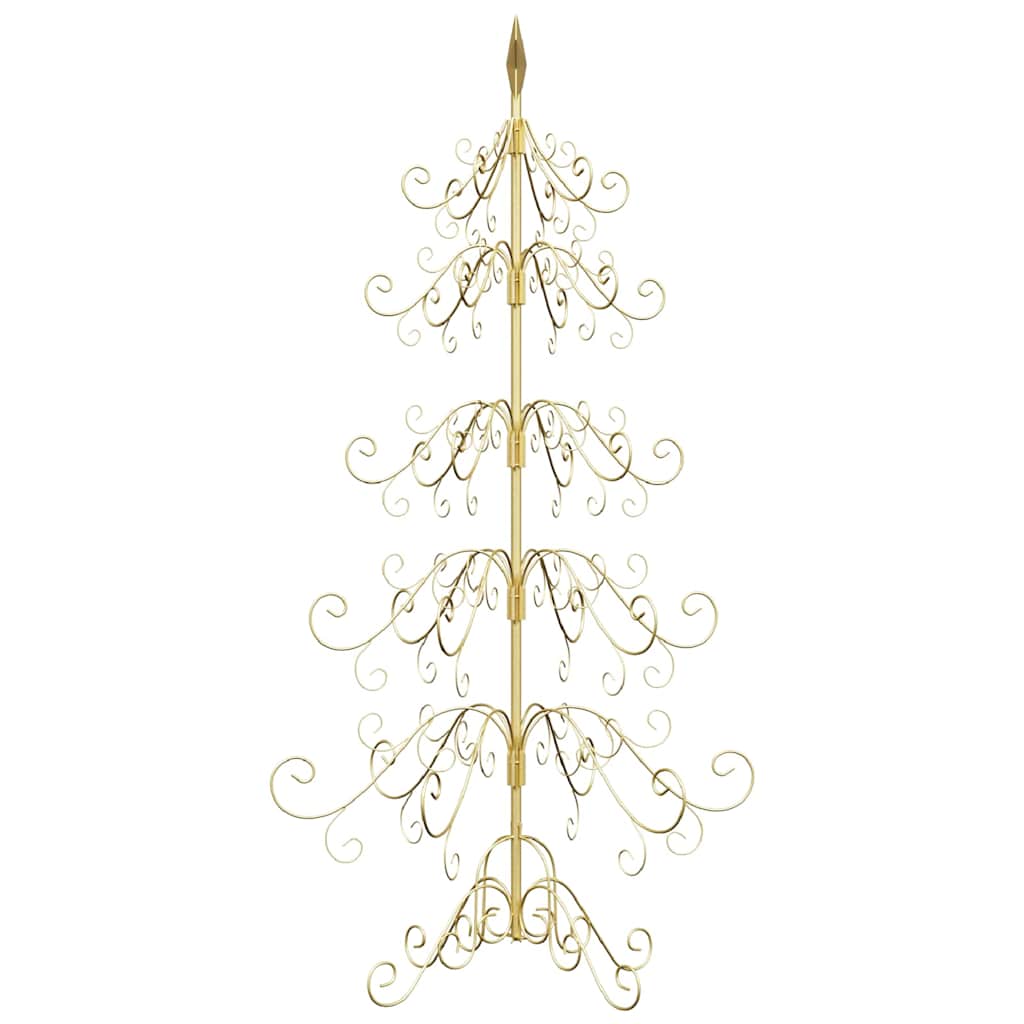 vidaXL Metall Weihnachtsbaum Gold 150 cm Pulverbeschichteter Stahl