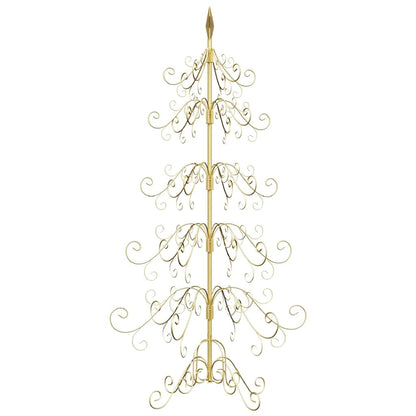 vidaXL Metall Weihnachtsbaum Gold 150 cm Pulverbeschichteter Stahl