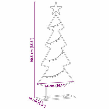 Metall Weihnachtsbaum mit Ständer Schwarz 90,5 cm Stahl