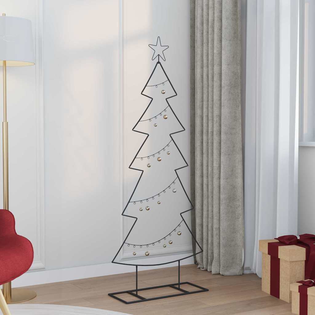 Metall Weihnachtsbaum mit Ständer Schwarz 150 cm Stahl