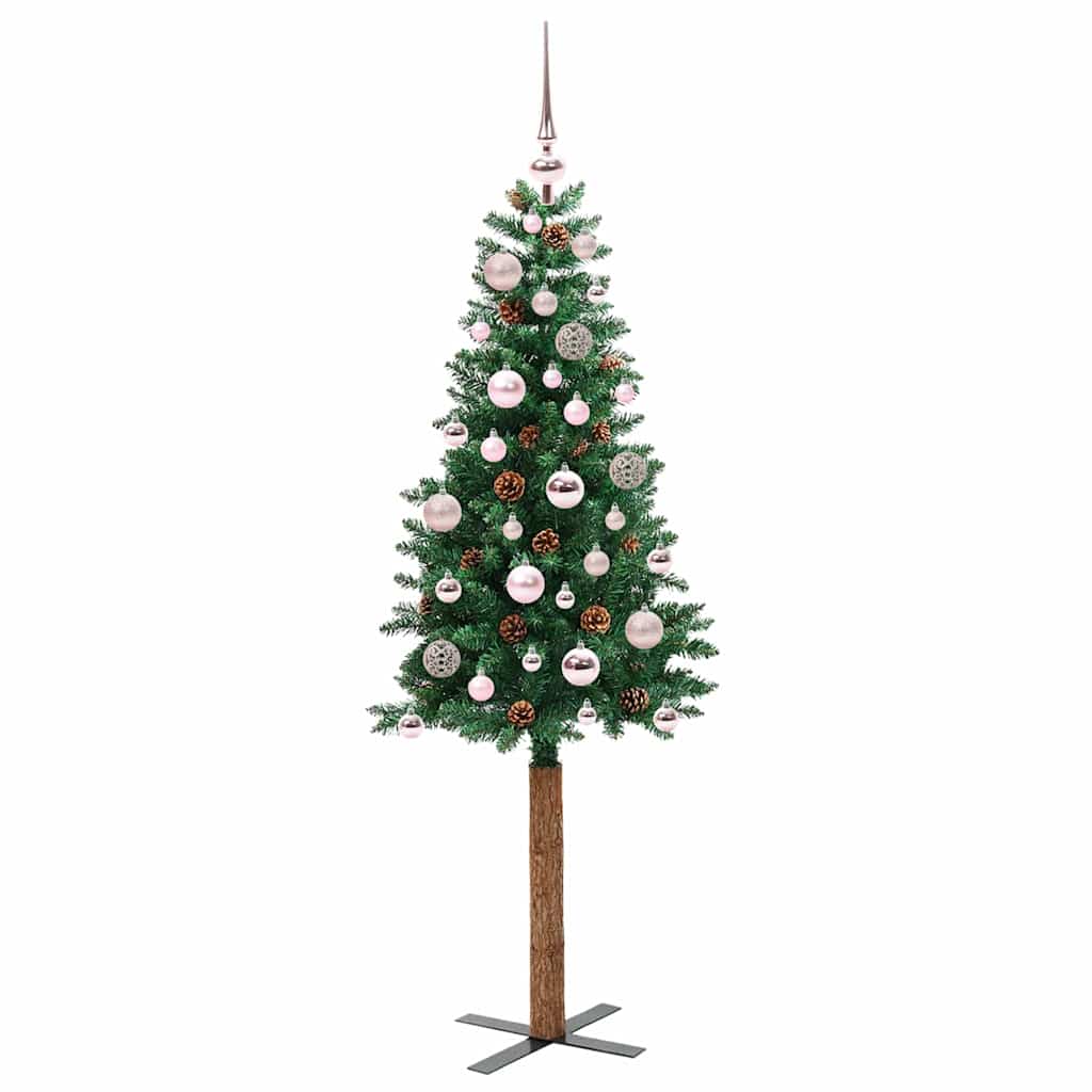 Schlanker Weihnachtsbaum mit 150 LEDs mit Ständer Grün 150 cm