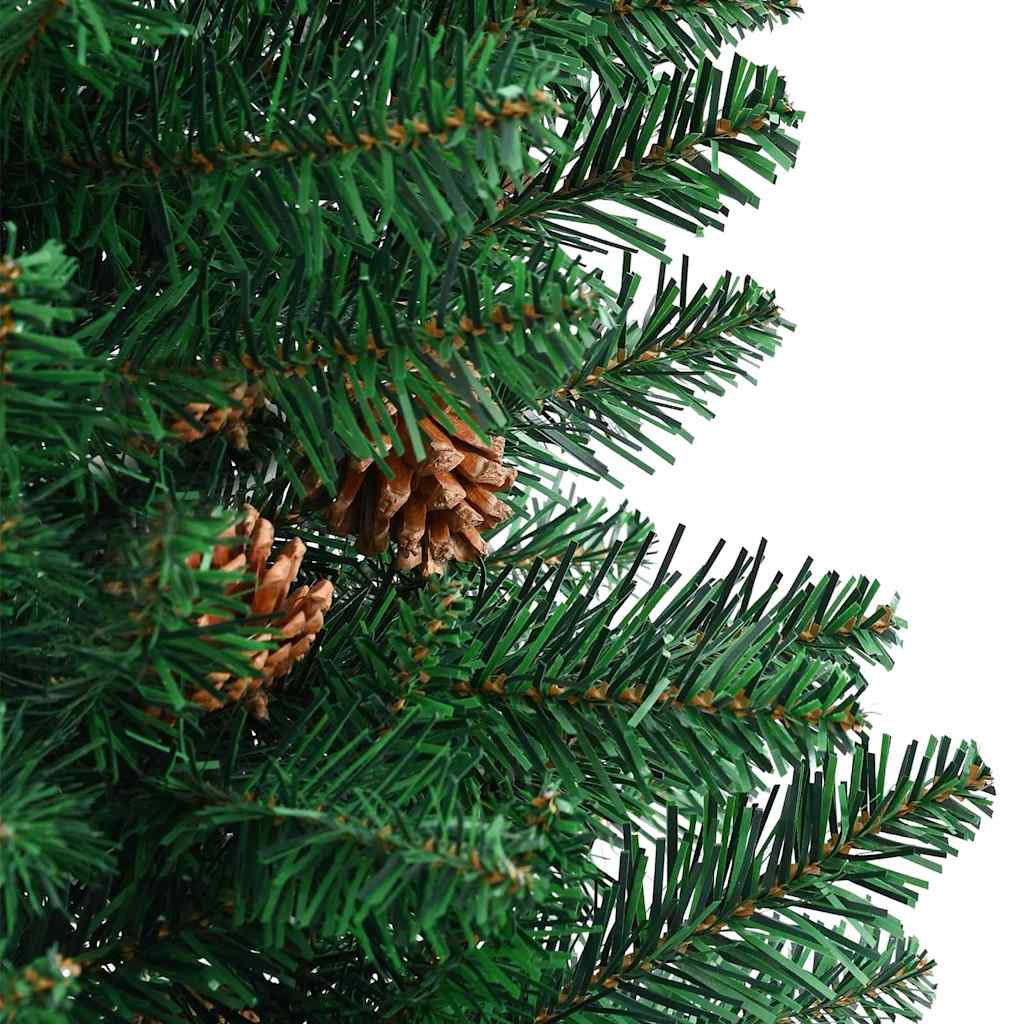 vidaXL Schlanker Weihnachtsbaum mit 150 LEDs mit Ständer Grün 150 cm