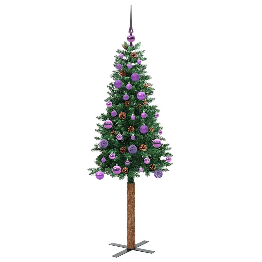 Schlanker Weihnachtsbaum mit 150 LEDs mit Ständer Grün 150 cm