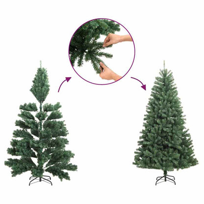 vidaXL Schlanker Weihnachtsbaum mit 300 LEDs mit Ständer Grün 180 cm