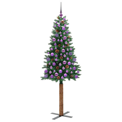 vidaXL Schlanker Weihnachtsbaum mit 300 LEDs mit Ständer Grün 180 cm