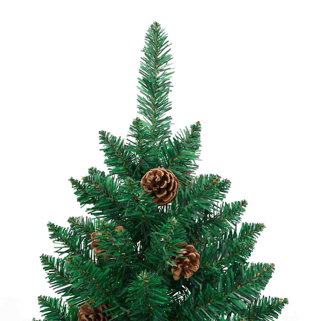 vidaXL Sapin de Noël étroit 300 LED avec support Vert 210 cm