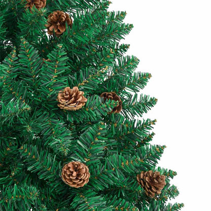 vidaXL Sapin de Noël étroit 300 LED avec support Vert 210 cm