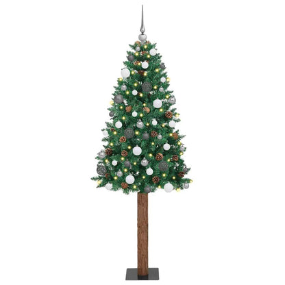vidaXL Sapin de Noël étroit 300 LED avec support Vert 210 cm
