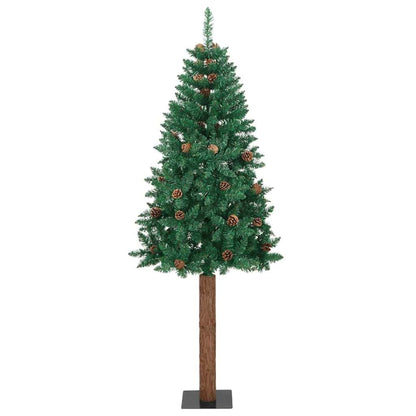 vidaXL Sapin de Noël étroit 300 LED avec support Vert 210 cm