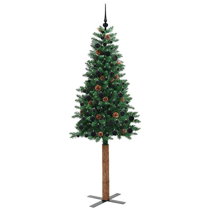 vidaXL Sapin de Noël étroit avec 300 LED et support Vert 210 cm